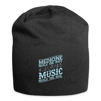 La médecine guérit la musique du corps guérit la musique de l'âme - Bonnet en jersey - noir - Devant
