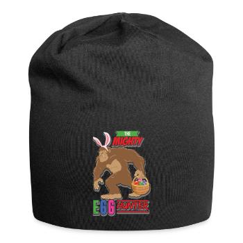 Bigfoot Egg Hunter - Easter Bunny Basket Holiday - Jersey Beanie - black - Front