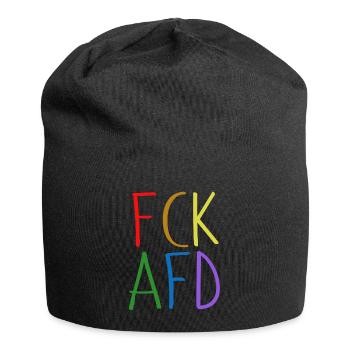 FCK AFD - Fuck AfD - Jersey Beanie - black - Front