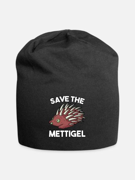 Mettigel Mettbrötchen für Fleischliebhaber - Jersey-Beanie - Schwarz