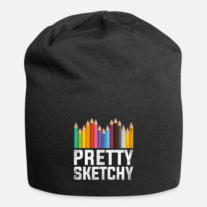 Pinsel Malen - Jersey-Beanie - Schwarz