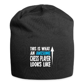 Chess Chess Set Chess Checkerboard Checkmate - Jersey Beanie - black - Front