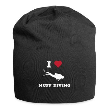 Perverser Humor Muff Tauchen Oral Sex Witz - Jersey-Beanie - Schwarz - Vorne