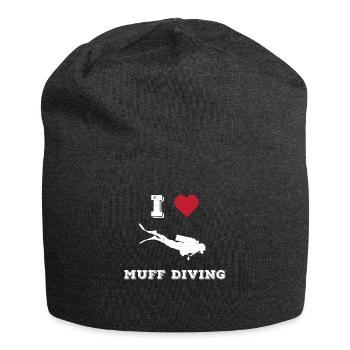 Perverser Humor Muff Tauchen Oral Sex Witz - Jersey-Beanie - Anthrazit - Vorne