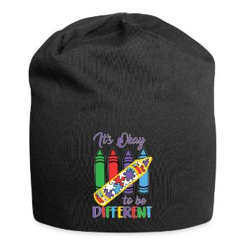 It's Okay To Be Different - Autism Puzzle ASD - Jersey Beanie - black - Front