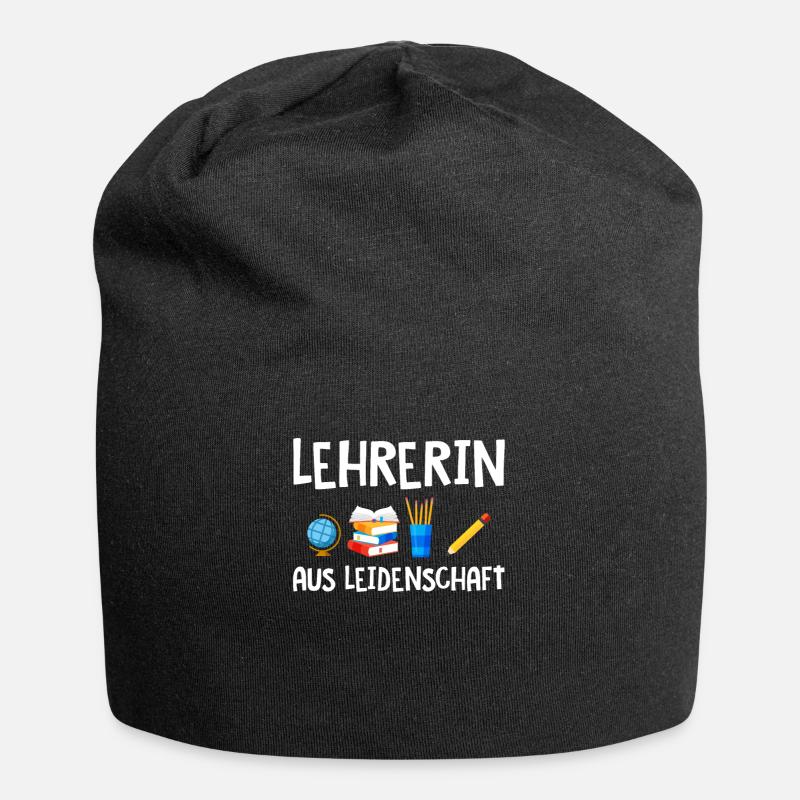 Lehrerin aus Leidenschaft - Jersey-Beanie - Schwarz
