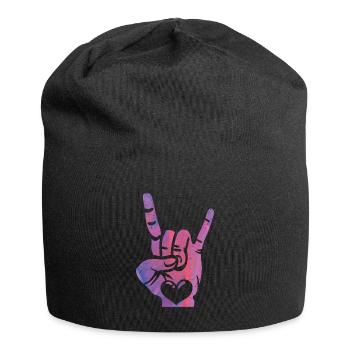 Amour, paix et rock n roll - Bonnet en jersey - noir - Devant