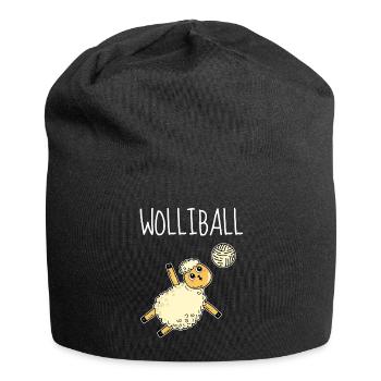 Wolliball Schaf Wortspiel Volleyball - Jersey-Beanie - Schwarz - Vorne