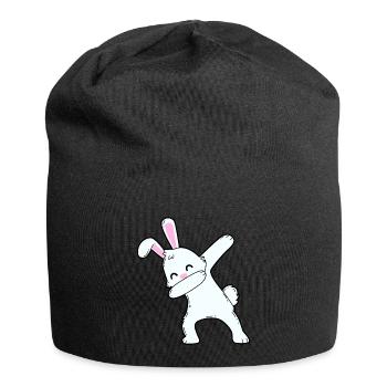 Tamponner le lapin - Bonnet en jersey - noir - Devant