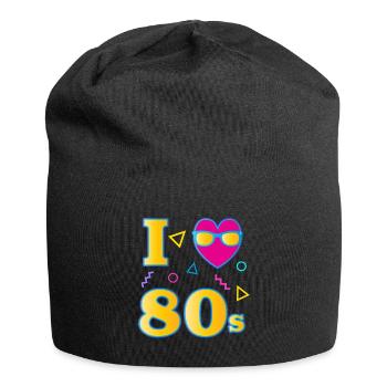 J'aime les années 80 - 80 - Bonnet en jersey - noir - Devant