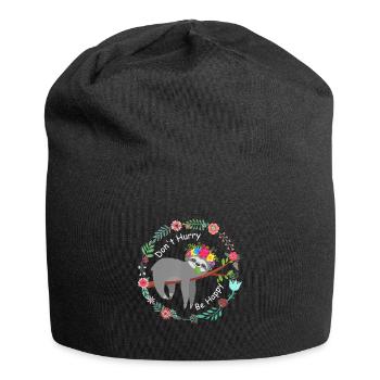 Dont Hurry Be Happy Lazy Sloth Sloth Lazy Cute Slo - Jersey Beanie - black - Front