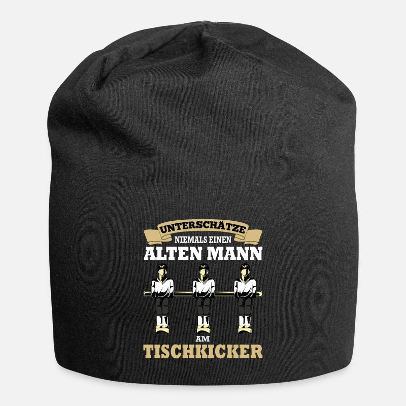 Tischfußball Tischkicker - Lustiger Spruch Mann - Jersey-Beanie - Schwarz