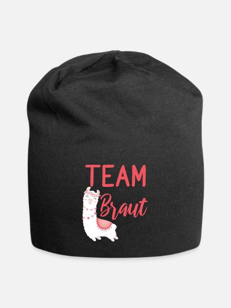 Team Braut Alpaca Lama Alpaka JGA Party - Jersey-Beanie - Schwarz