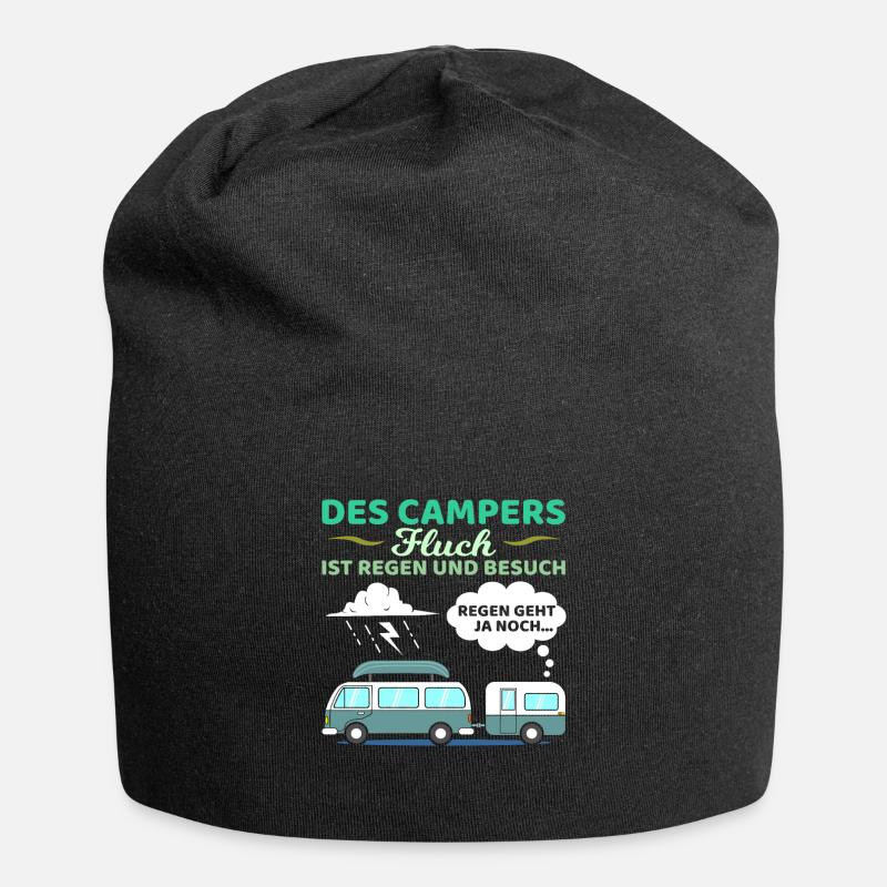 Des Campers Fluch Regen Und Besuch Camper Camping - Jersey-Beanie - Schwarz