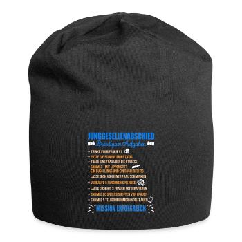 JGA Aufgaben Bräutigam Junggesellen Checkliste - Jersey-Beanie - Schwarz - Vorne