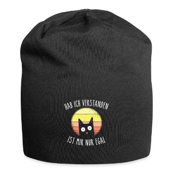 hab ich verstanden ist mir egal Katzen Motiv Kater - Jersey-Beanie - Schwarz - Vorne