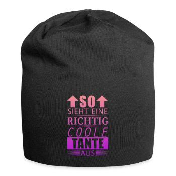 Richtig Coole Tante Beste Tante Geschenk Damen - Jersey-Beanie - Schwarz - Vorne