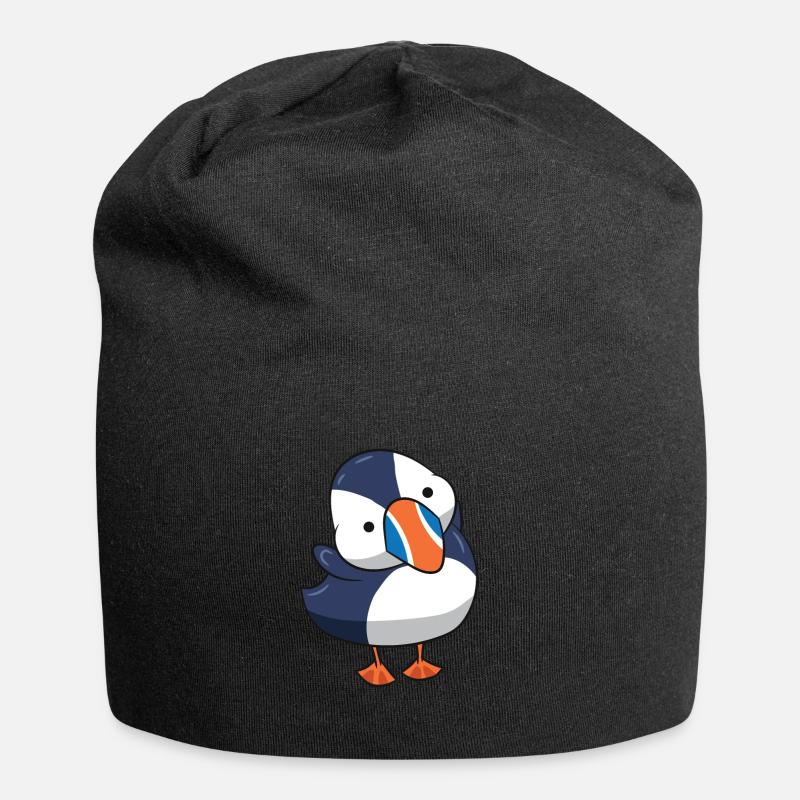 Puffins - mignon et câlin - Bonnet en jersey - noir