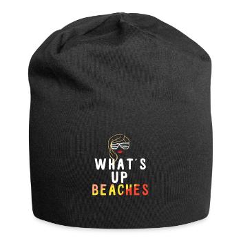 urlaub - Jersey-Beanie - Schwarz - Vorne