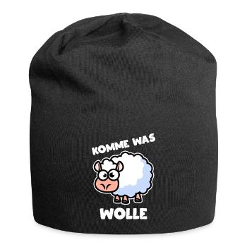 Komme Was Wolle - Jersey-Beanie - Schwarz - Vorne