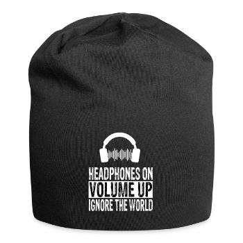 Headphones - Jersey Beanie - black - Front