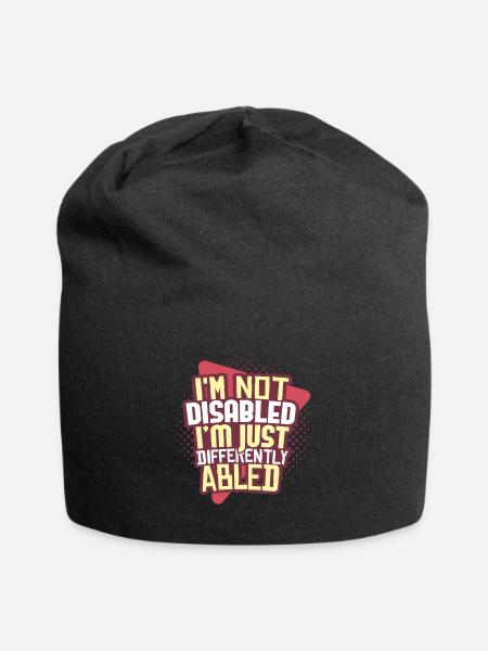 Behinderung Rollstuhl - Jersey-Beanie - Schwarz