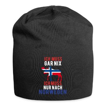 Ich muss nach Norwegen Elch Norway Urlaub Geschenk - Jersey-Beanie - Schwarz - Vorne