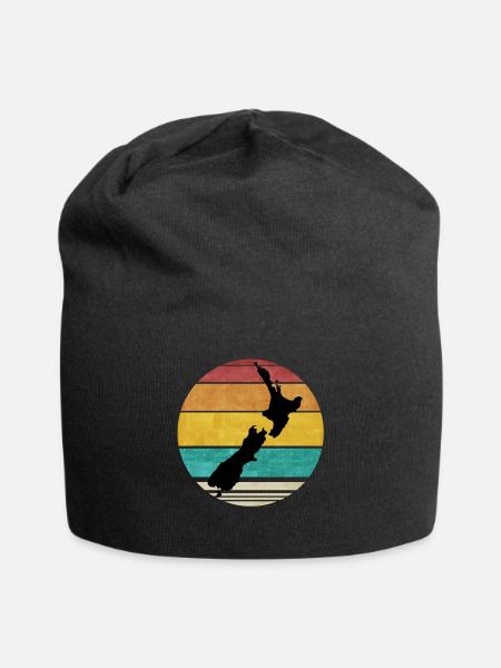 Retro Neuseeland Karte Design Vintage New Zealand - Jersey-Beanie - Schwarz