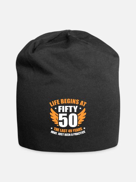 50th birthday - Jersey Beanie - black