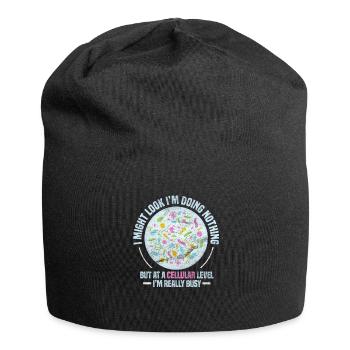 Biology biologist science bio laboratory gift - Jersey Beanie - black - Front