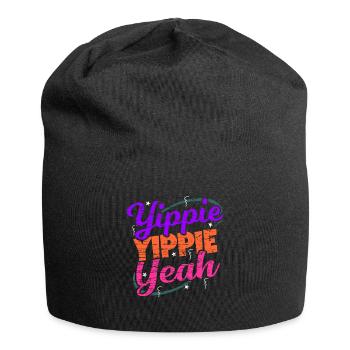 Yippie Yippie Yeah EDM Festival Musik Techno - Jersey-Beanie - Schwarz - Vorne