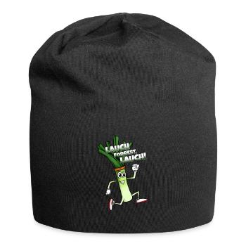 Funny leek design for jogging running marathon - Jersey Beanie - black - Front