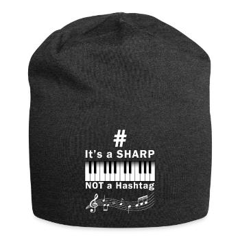 Clavier de musicien de piano Sharp Hashtag - Bonnet en jersey - charbon - Devant