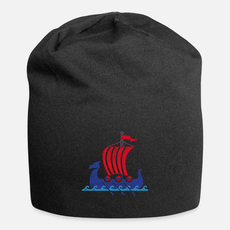 Norwegen Wikinger - Jersey-Beanie - Schwarz