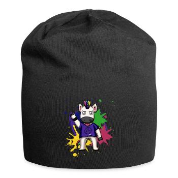 Einhorn Punk Bunt Punkrock Unicorn Geschenk - Jersey-Beanie - Schwarz - Vorne