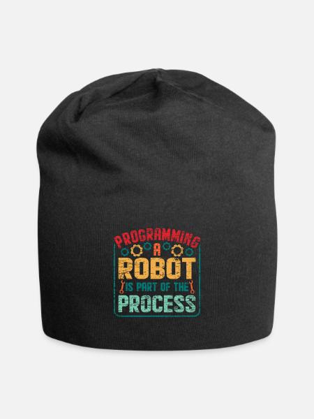 Roboter - Jersey-Beanie - Schwarz