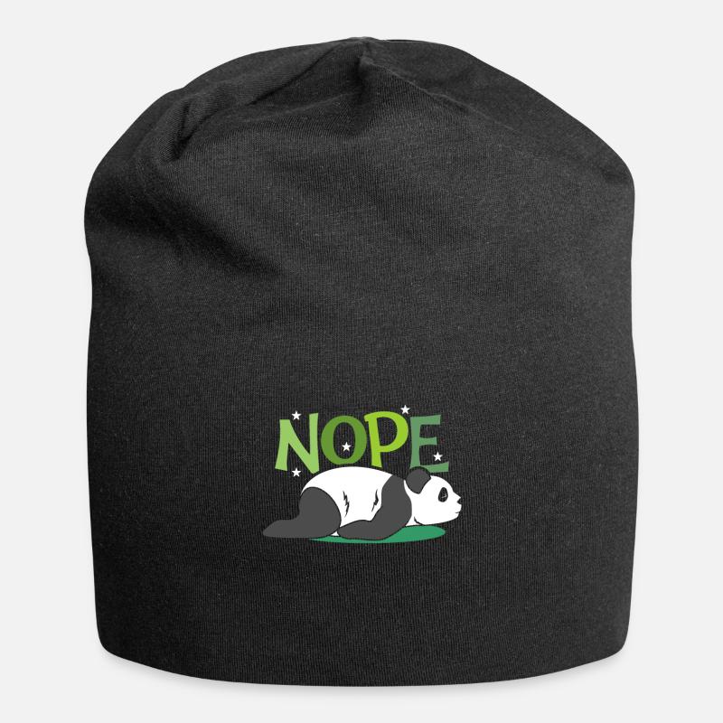 Panda - Jersey-Beanie - Schwarz