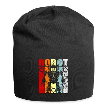 Roboter - Jersey-Beanie - Schwarz - Vorne