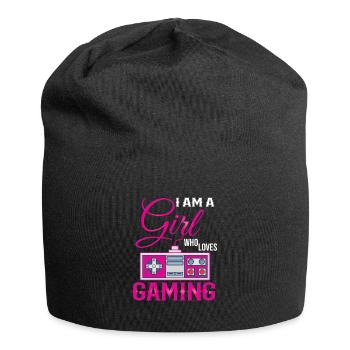 Retro Gmergirl Zocker Spruch Geschenk - Jersey-Beanie - Schwarz - Vorne