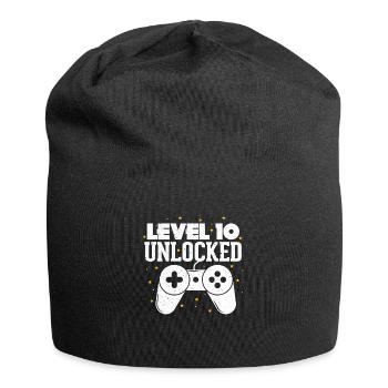 Level 10 10. Geburtstag 10 Jahre Gamer Geschenk - Jersey-Beanie - Schwarz - Vorne