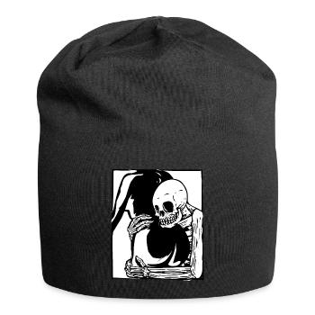 Fld.) Skeleton Butt Hug | Woodcut foundfootage - Jersey Beanie - black - Front