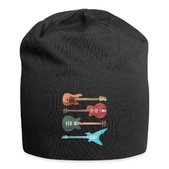 Musique rock guitare basse - Bonnet en jersey - noir - Devant