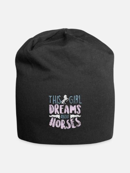 Cheval cheval fille - Bonnet en jersey - noir