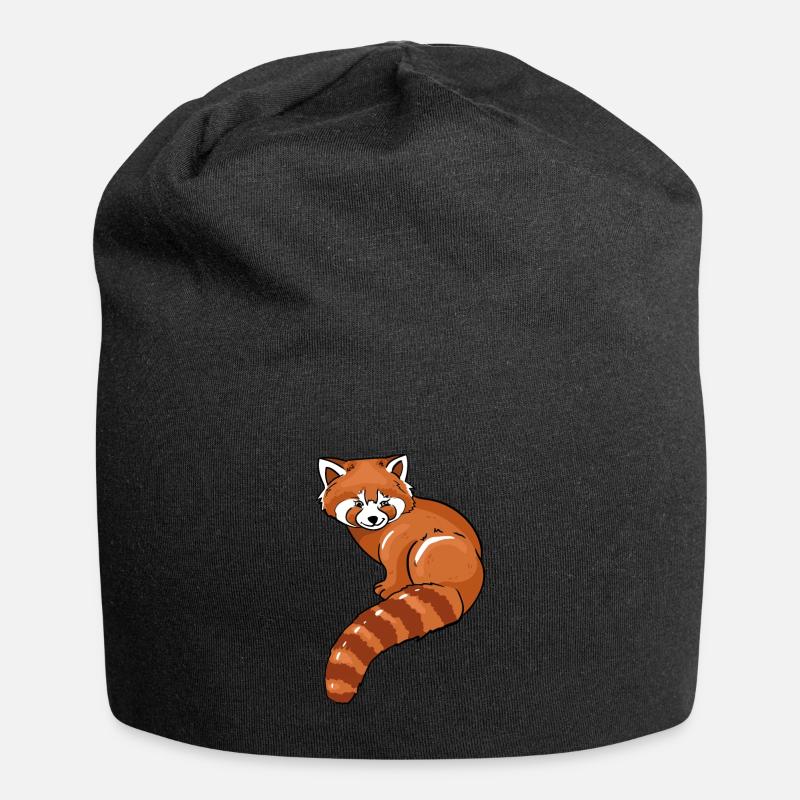 Roter Panda - Jersey-Beanie - Schwarz