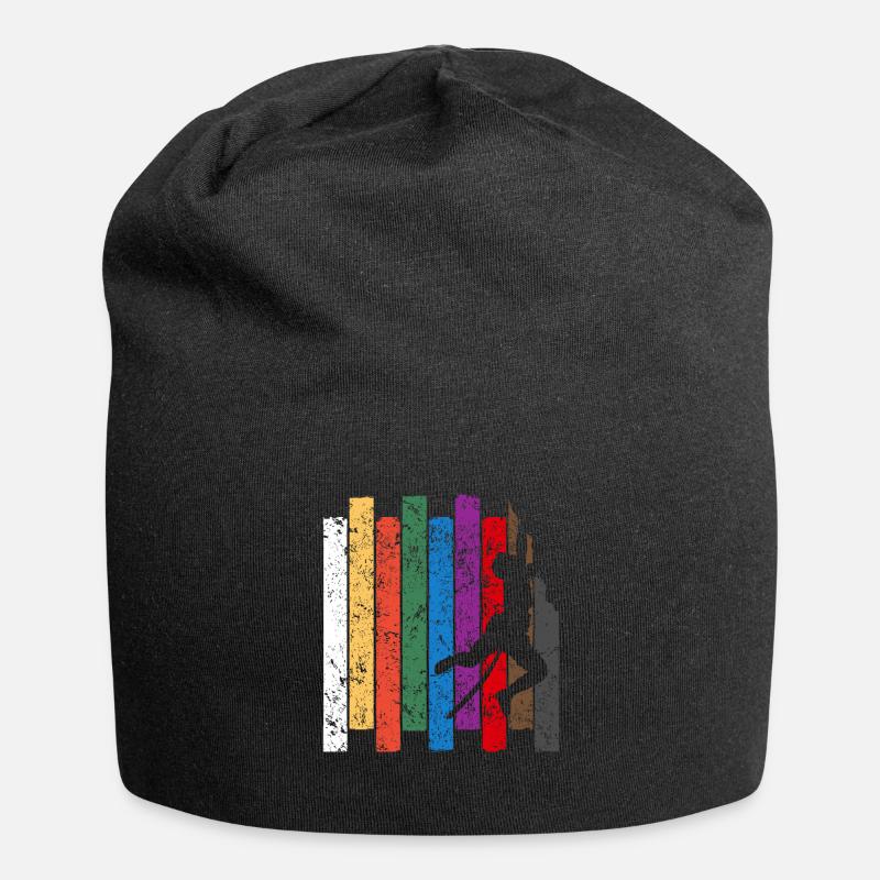 Rock Climbing Silhouette - Jersey Beanie - black