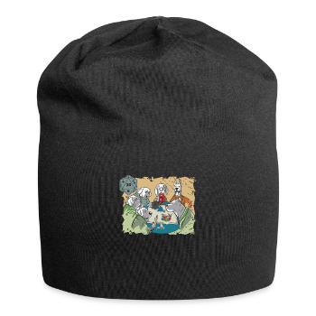 RPG Pen and Paper Dice D20 Dragons RPG chiens ronde - Bonnet en jersey - noir - Devant