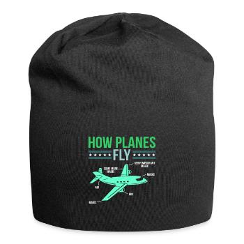 plane - Jersey Beanie - black - Front