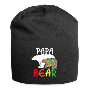 Papa Bear - Unique Autism Support Autistic Father - Jersey Beanie - black - Front