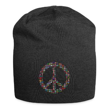 Peacezeichen 70er Jahre - Jersey-Beanie - Anthrazit - Vorne