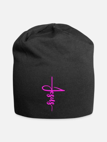 Jesus - Jersey-Beanie - Schwarz